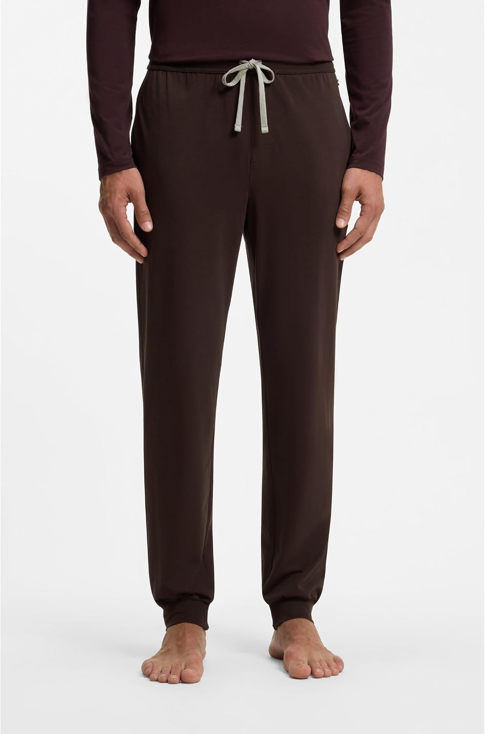 BOSS Herren Sestart Jogginghose aus Baumwoll-Terry mit Logo-Aufnäher S Dark Brown, S Dark Brown
