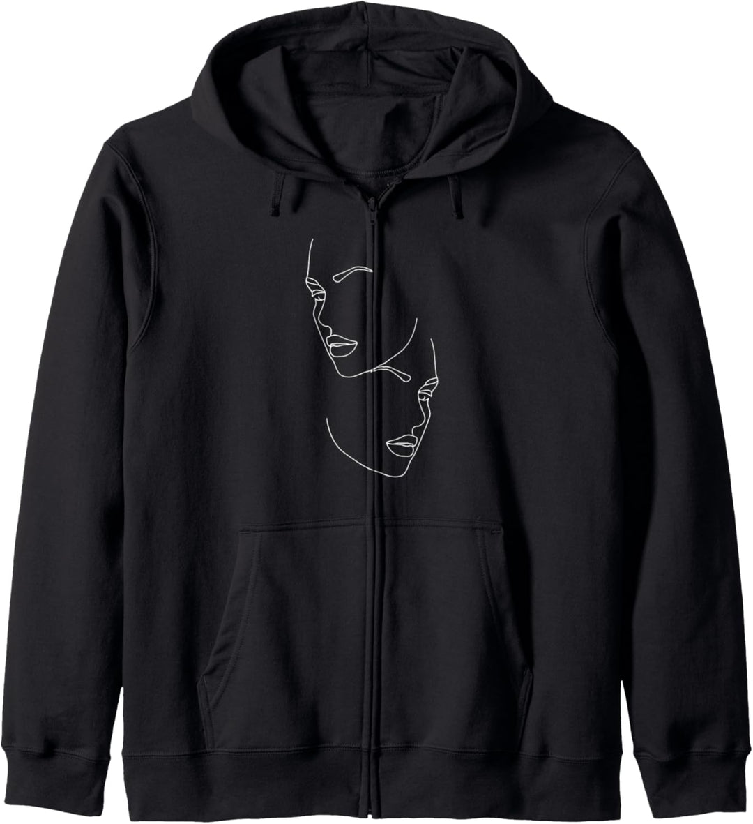 Minimalist abstract line art one line face woman gift tee Kapuzenjacke