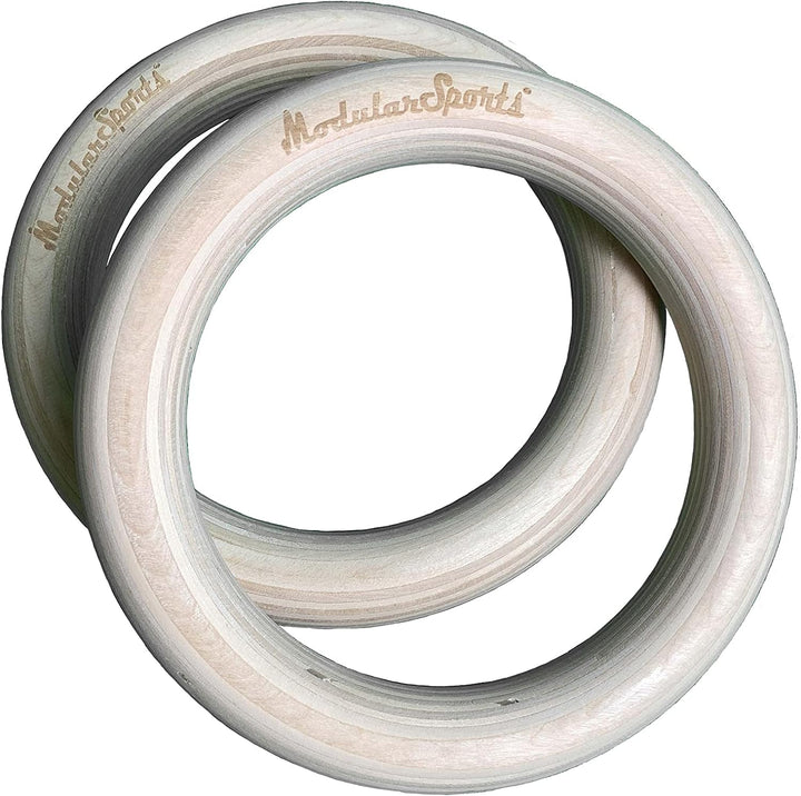 Modular Sports Gymnastikringe aus Holz 32mm / hochwertige Turnringe Outdoor & Indoor/belastbare Gurt