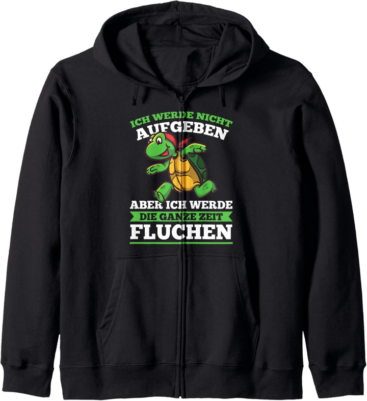 Schildkröte Ich werde nicht Aufgeben Laufen Joggen Fitness Kapuzenjacke