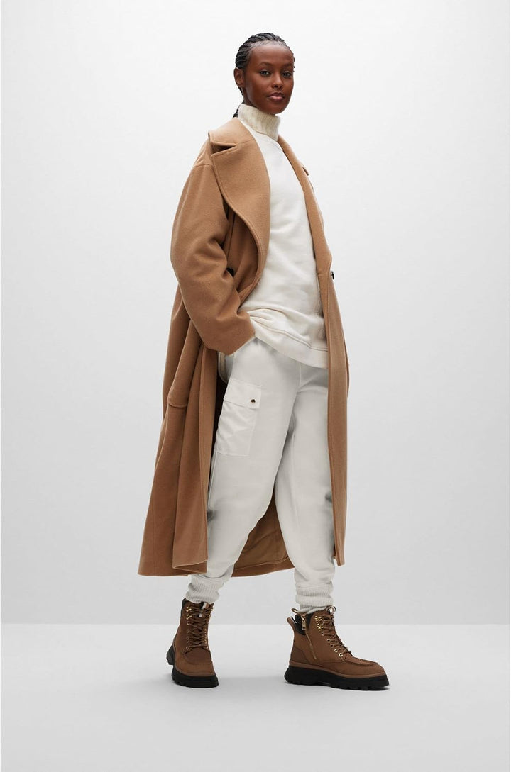 BOSS Damen C_ecargo Jersey-Trousers, Open White
