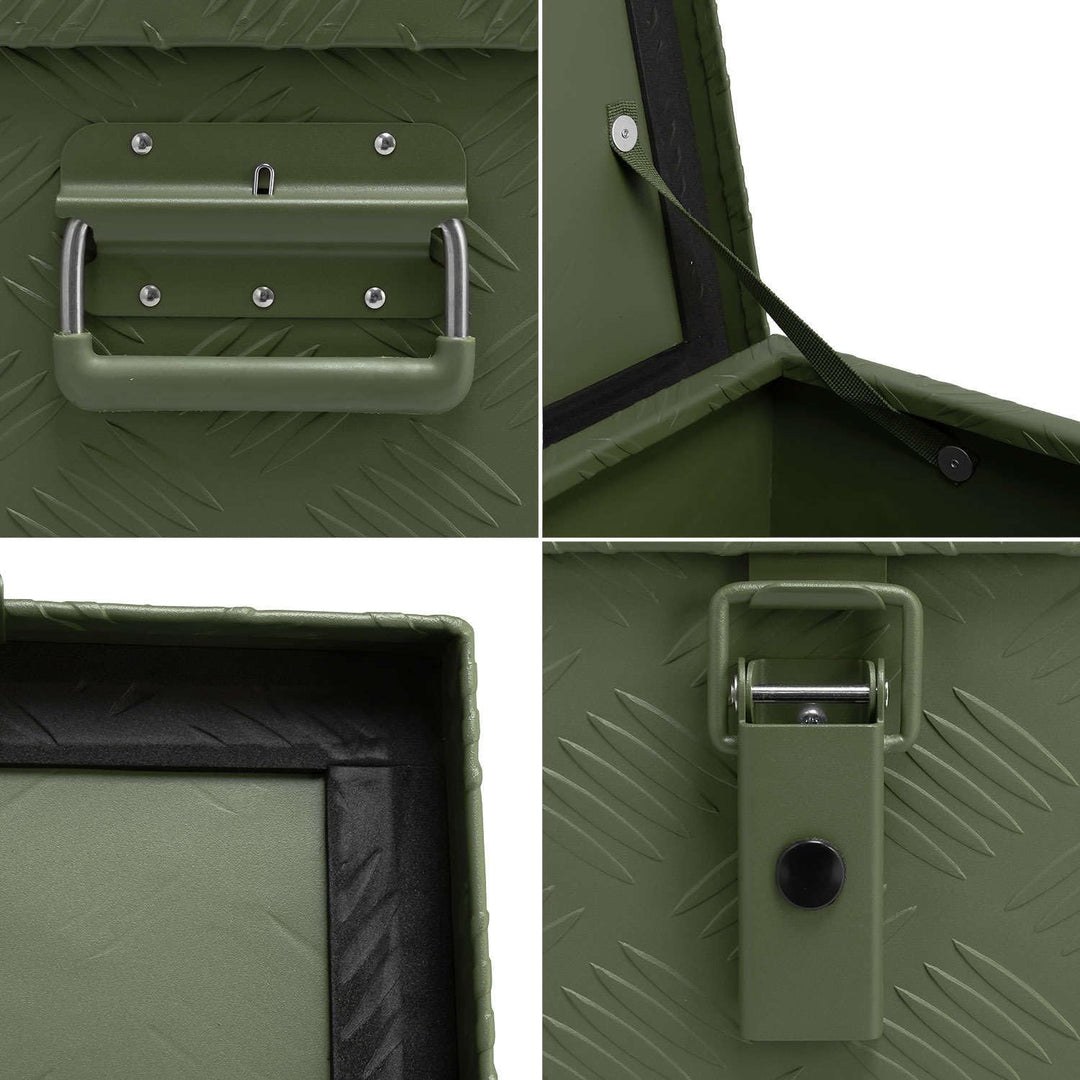 alubox Werkzeugkiste Riffelblech olive ABX-RL48G Aluminium 1,5mm Werkzeugkiste leicht und robust 48