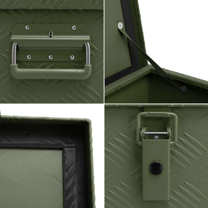 alubox Werkzeugkiste Riffelblech olive ABX-RL190G Aluminium 1,5mm Werkzeugkiste leicht und robust 19