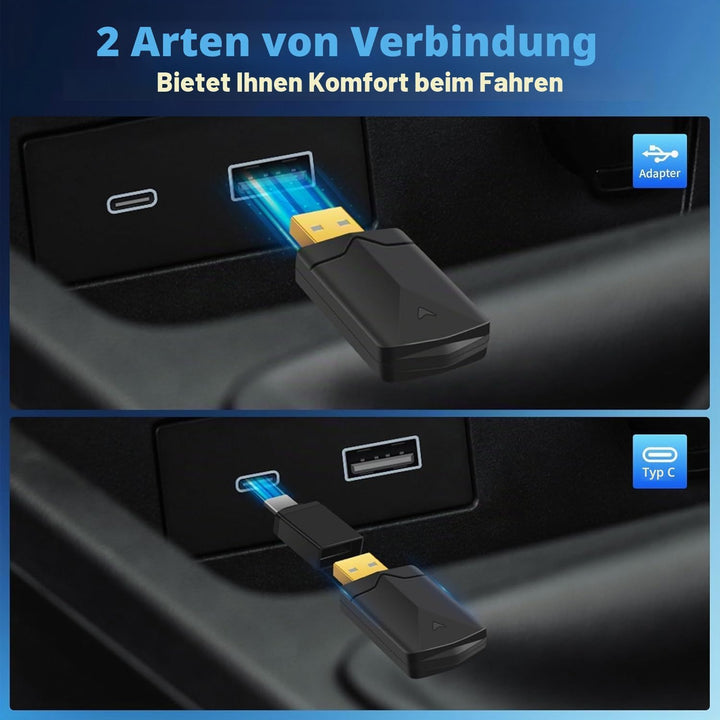 2 IN 1 Wireless CarPlay &amp; Android Auto Adapter, Kabelloser USB-Dongle für Autos, Kabelloses CarPlay