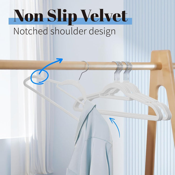 HOUSE DAY Kleiderbügel Samt 180 stück,Kleiderbügel Platzsparend Rutschfester mit Krawattenhalter,361