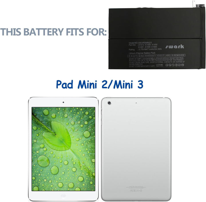 swark Akku Kompatibel mit [iPad] Mini 2 Mini 3 A1599 A1600 A1601 A1489 A1490 A1491 A1512 with Tools