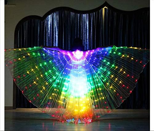 LAMF LED-Bauchtanz-Flügel mit Teleskopstab, leuchtende Schmetterlingsflügel, leuchtendes Performance