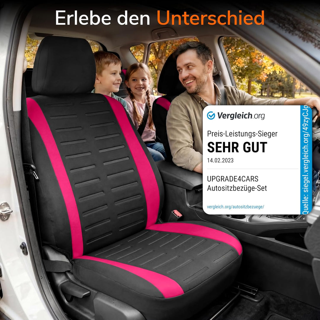 Upgrade4cars Autositzbezüge Set Universal Version 2026 Pink Schonbezüge Komplett Set Pink, Komplett