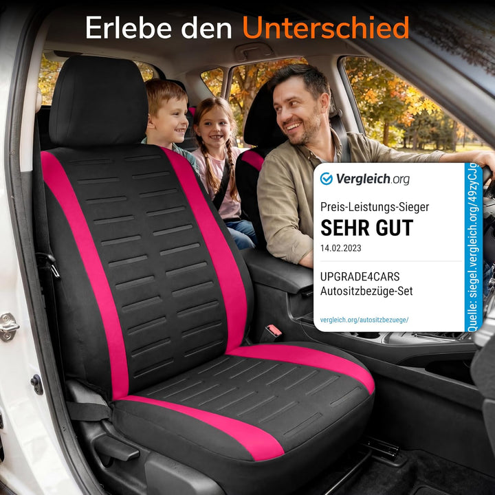 Upgrade4cars Autositzbezüge Set Universal Version 2026 Pink Schonbezüge Komplett Set Pink, Komplett