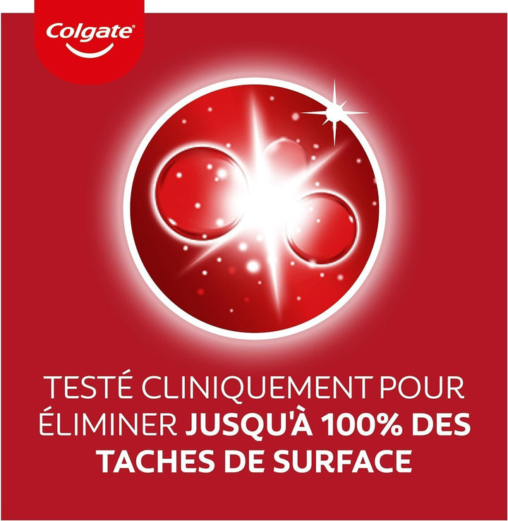 Colgate Max White Optic Zahncreme 4x75 ml | Colgate Zahnpasta entfernt bis zu 100% der Oberflächenve