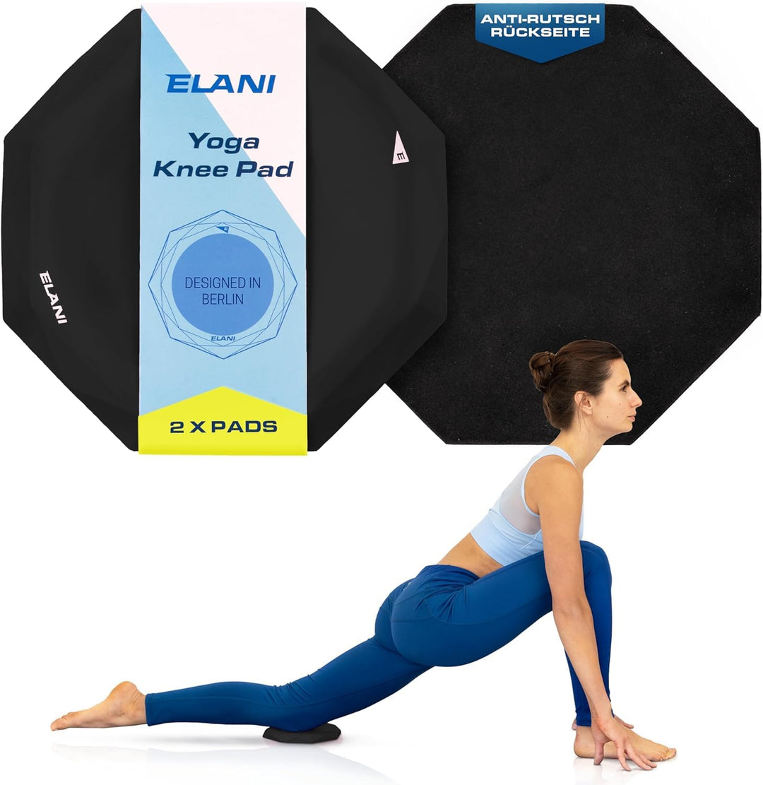 ELANI - Yoga Kniekissen (2er Pack) - Extra dick & bequem mit Anti Rutsch Oberfläche - perfekt für un