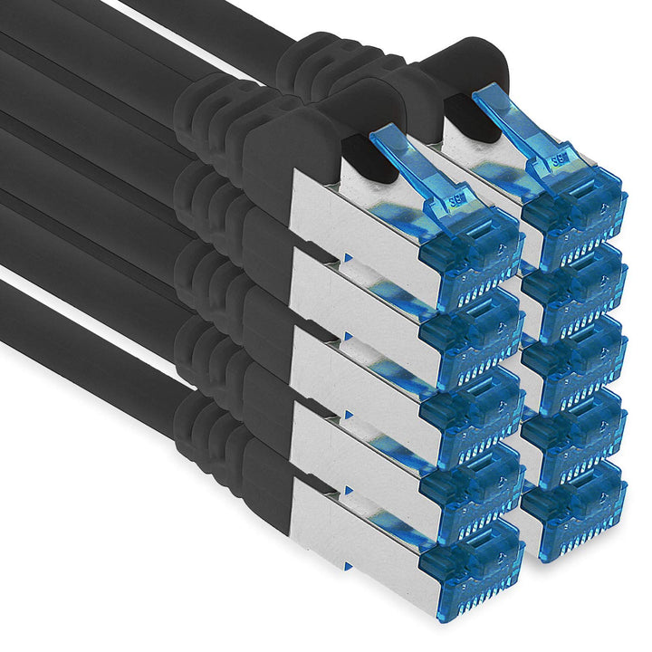 1aTTack.de Patchkabel – 10X 7,5m Ethernet, Netzwerk, Lan Kabel CAT6a (für Gigabit Netzwerke, Router,