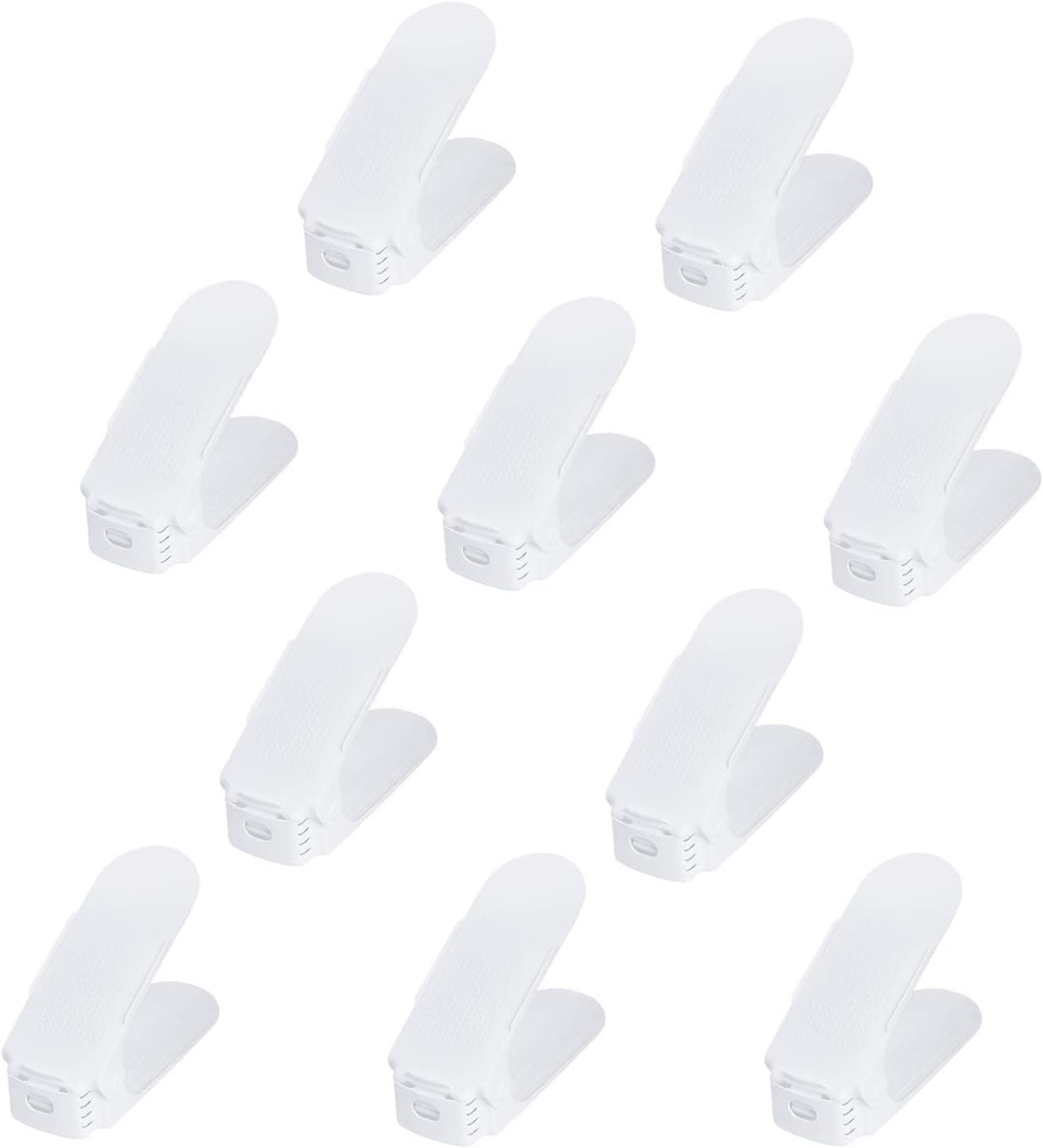 LZQ Einstellbare Schuhregale 3 Höhenverstellbar Schuh Slots, Schuhstapler/Schuhhalter Set, Kunststof