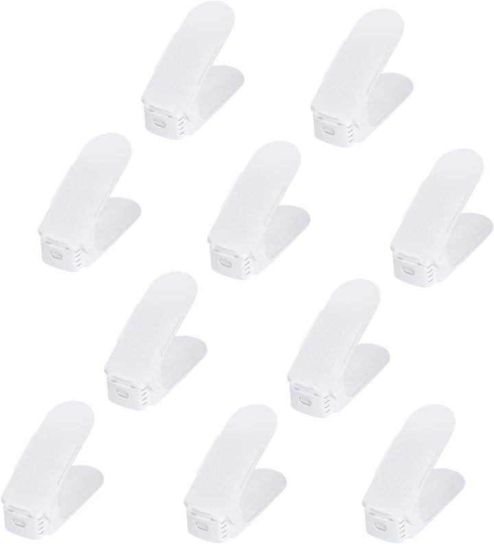 LZQ Einstellbare Schuhregale 3 Höhenverstellbar Schuh Slots, Schuhstapler/Schuhhalter Set, Kunststof
