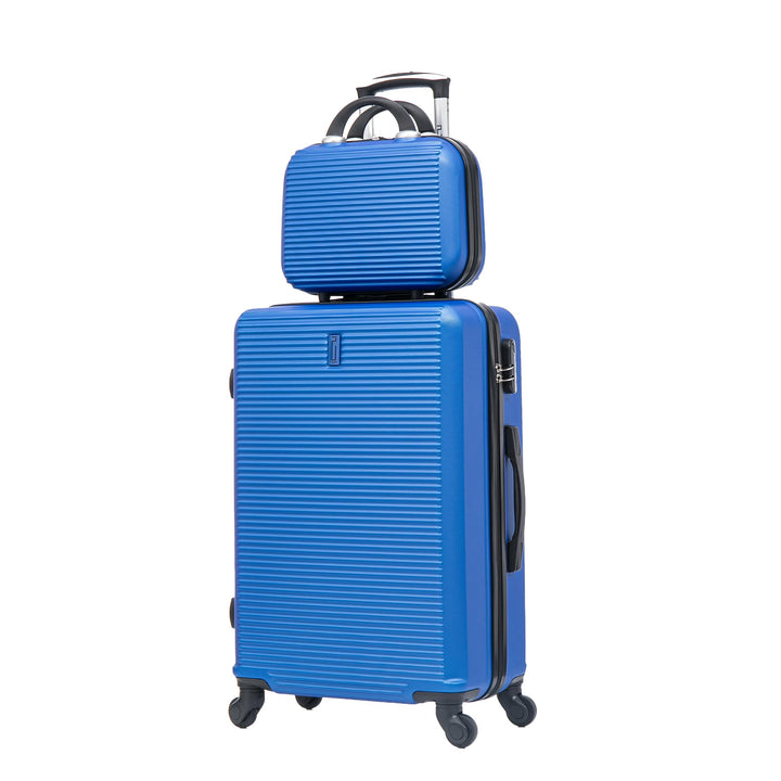 Mittlerer Reisekoffer mit Kosmetikkoffer 30 cm, Hartschale mit 4 Rollen, leicht, Aufgabegepäck 20 kg