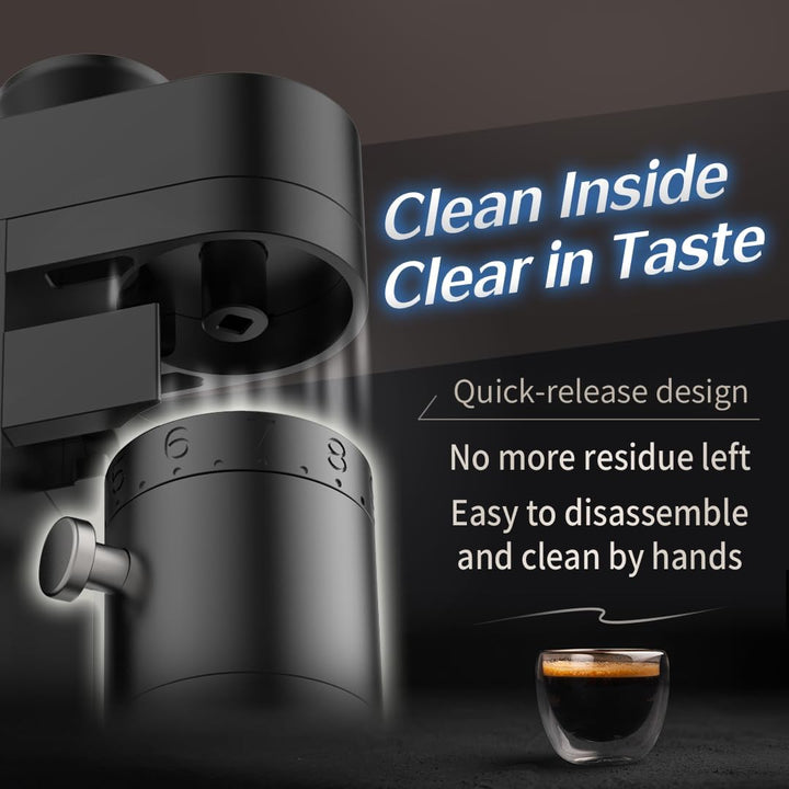 Elektrische Kaffeemühle A5 Champagnergold Für Pour-Over & Espresso – Wiederaufladbar, Kabellos, Trag