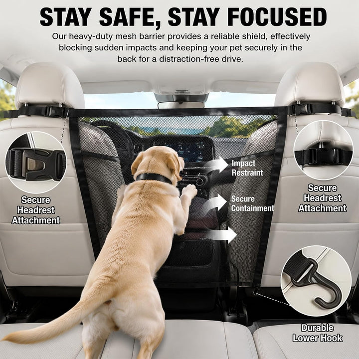 Hunde-Auto-Barriere, Netz-Organisation, Haustier-Trennwand für Auto/SUV | Hunde-Auto-Netzbarriere fü