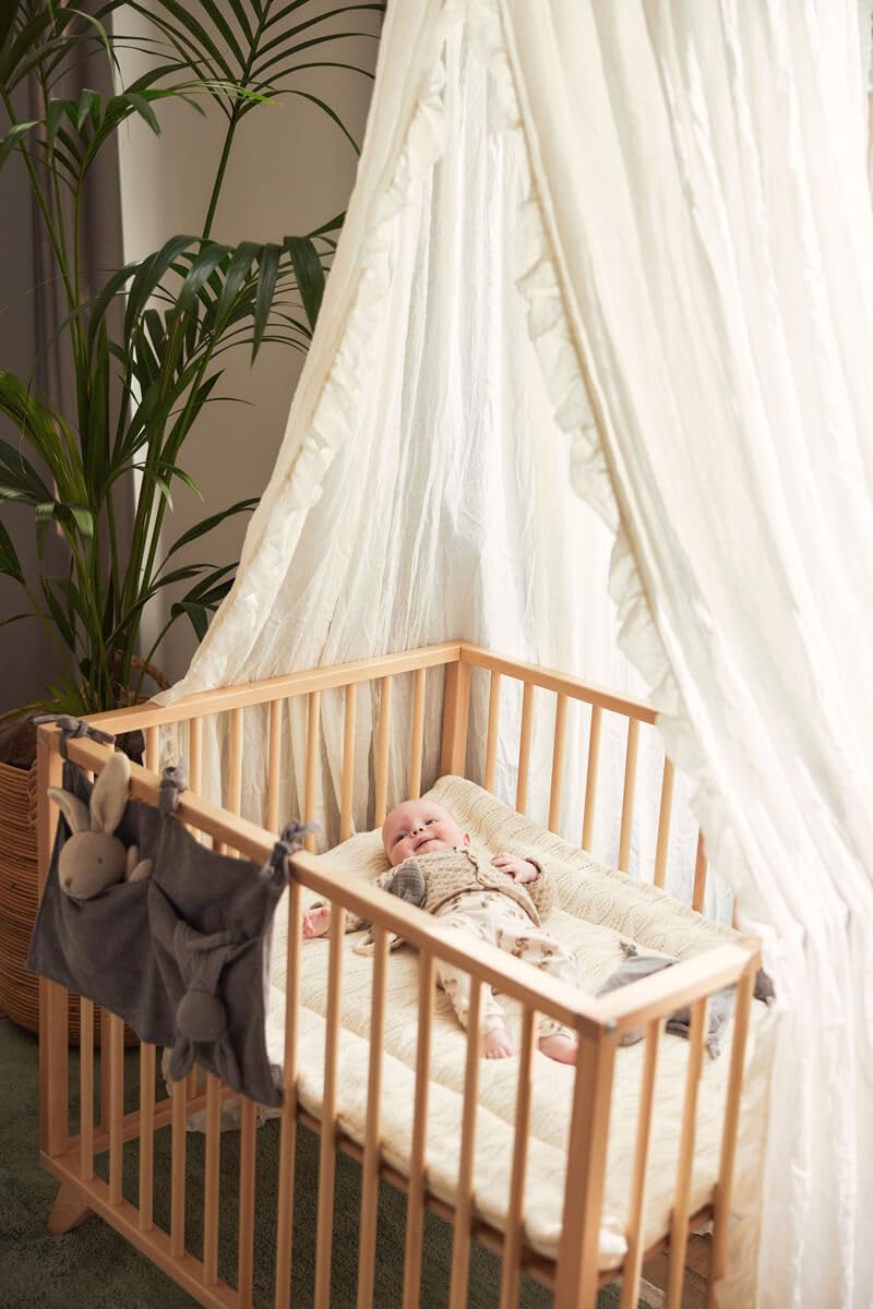 Jollein Betthimmel Vintage 245 cm - Ivory Creme H245 x B245 cm (1er Pack), Creme H245 x B245 cm (1er