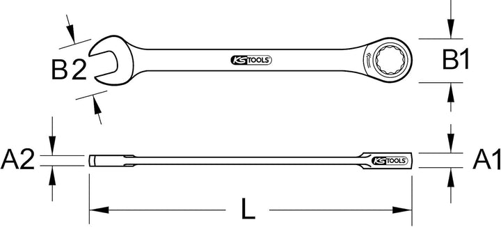 KS Tools KS 504 Tools 503.5224 DUO GEARplus Ringmaulschlüssel,Maul-Ratschenfunktion 24mm, 24mm