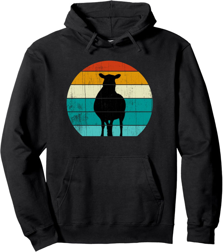 Retro Sonnenuntergang Schaf Pullover Hoodie