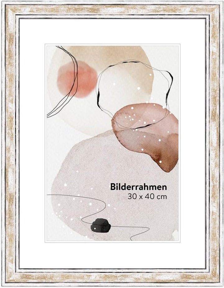 WANDStyle Bilderrahmen 10x10 Gold, Vintage Bilderrahmen Holz, hochwertiger Holzbilderrahmen, Posterr