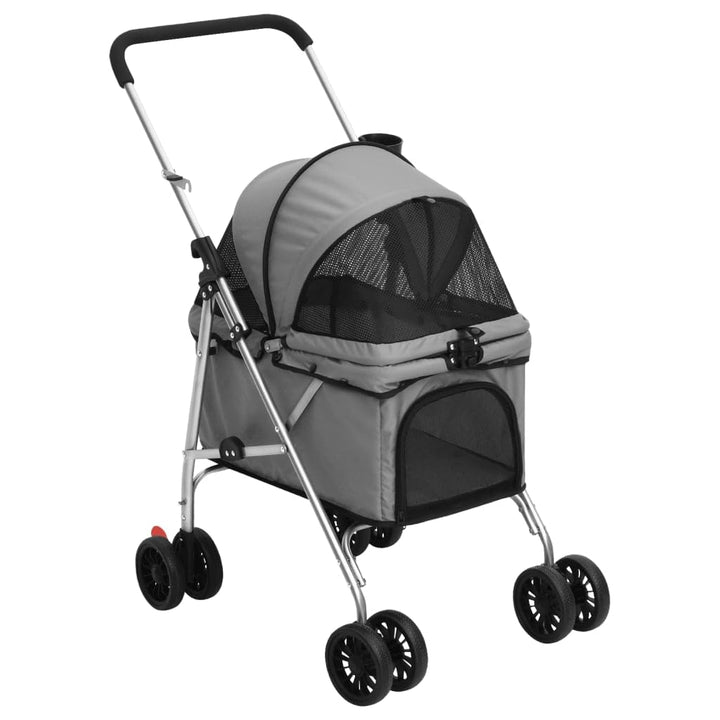 vidaXL Hundewagen Faltbar 76x50x100cm Oxford-Gewebe Hundebuggy Hundetrolley Grau, Grau