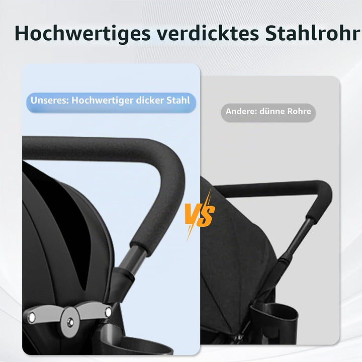 Travel buggy,leicht (4,8 kg), Bequemer Buggy kinderbuggy klappbar und verstellbar, Mit Baumwollbezug