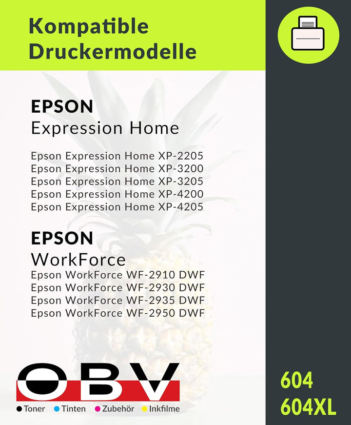 OBV 5X kompatible Tinte als Ersatz für Epson 604XL Multipack für XP-2200 2205 3200 3205 4200 4205 /