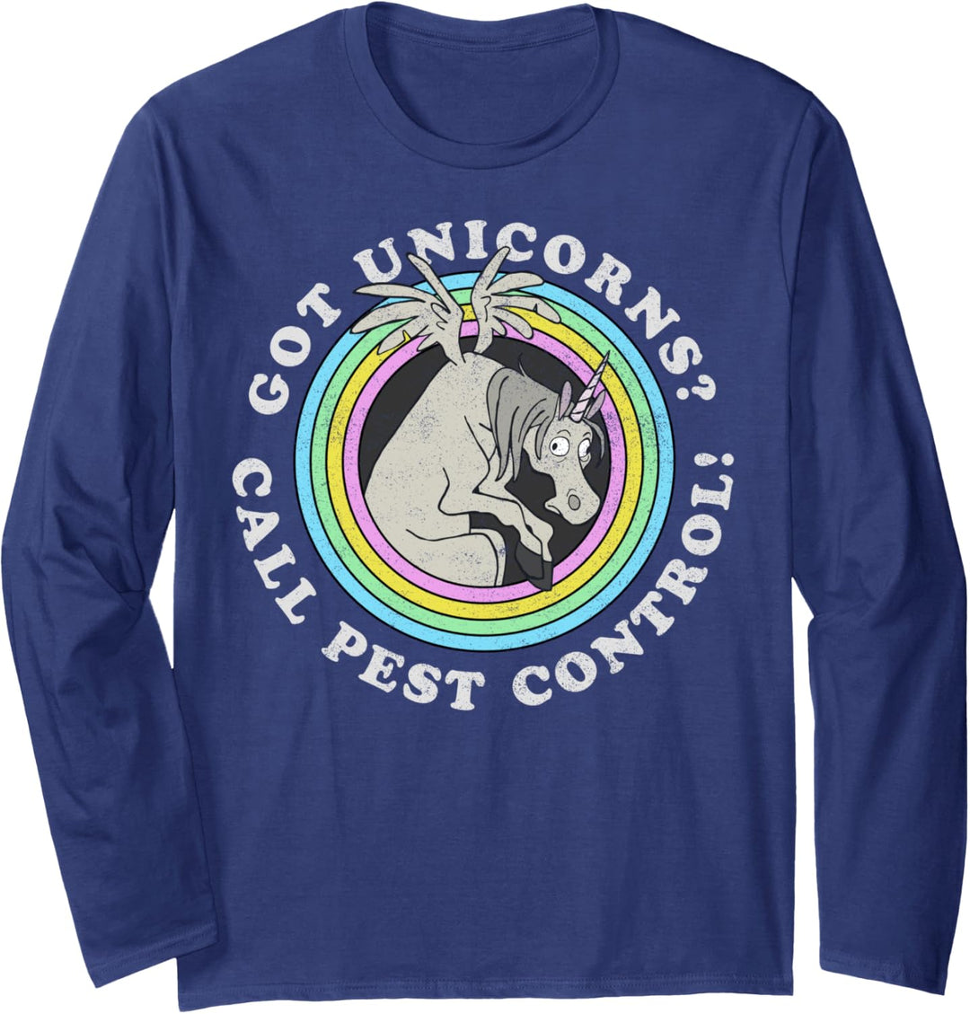 Disney Pixar Onward Got Unicorns Call Pest Control Logo Langarmshirt