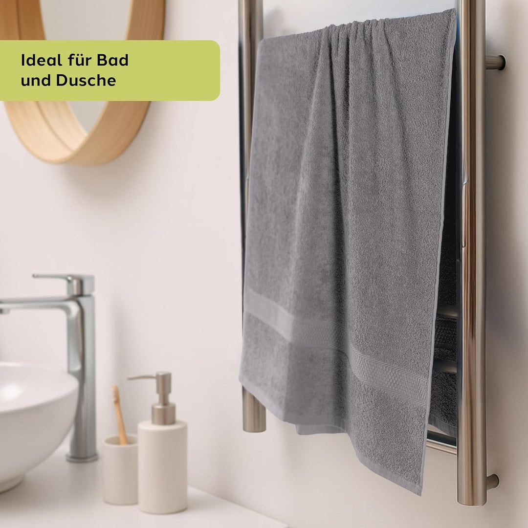 Caleffi Badetuch-Set, gross, 3 Stück, Grösse 55 x 105 cm, 100% Baumwolle, weich und saugfähig, ideal