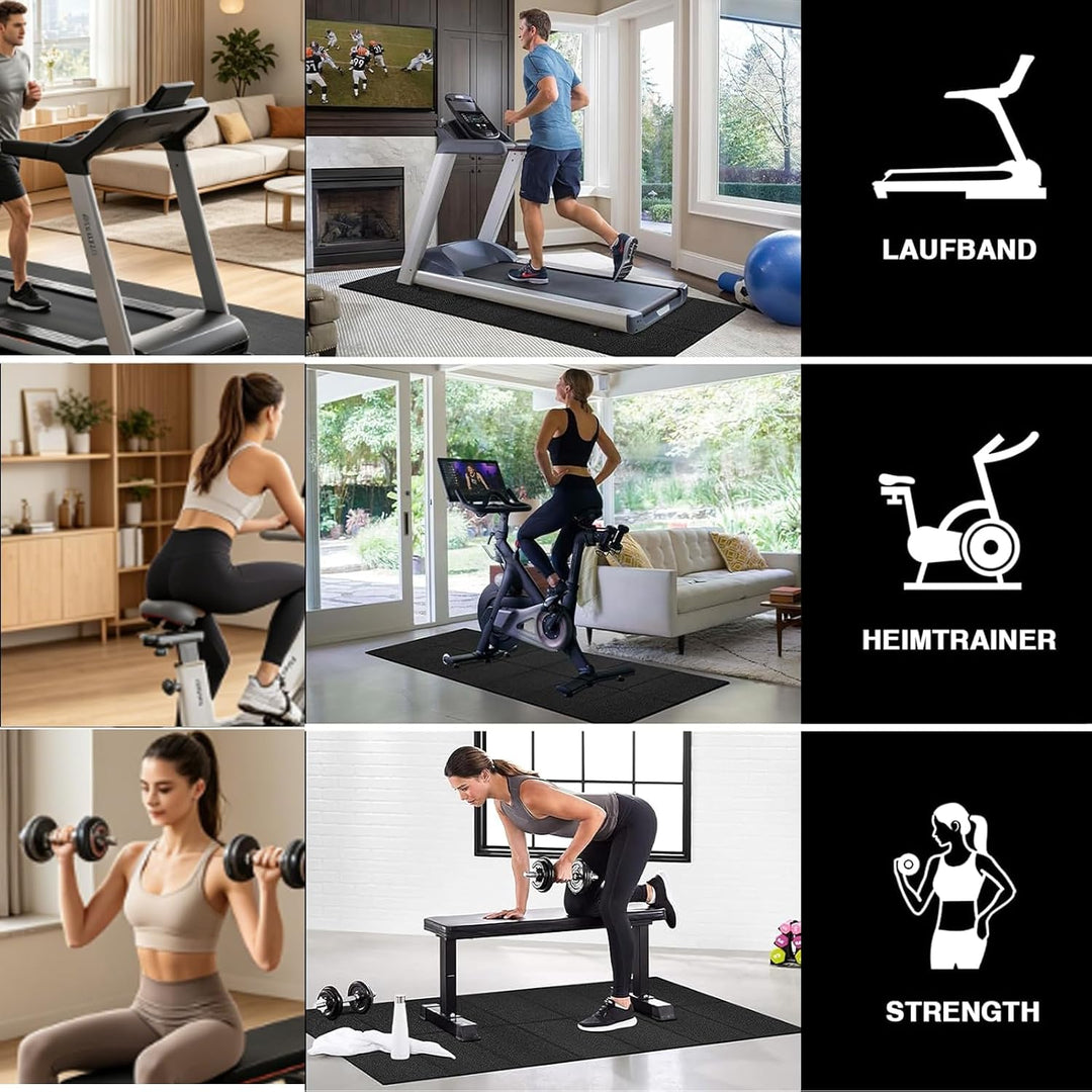 Faltbare Bodenschutzmatte Fitness Unterlegmatte für Fitnessgeräte, 180x60cm Bodenschutzmatte Laufban