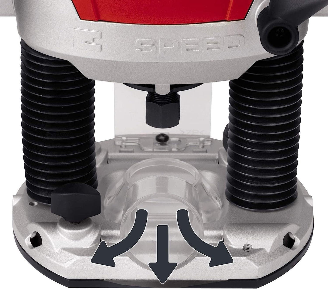 Einhell Oberfräse TE-RO 1255 E (1200 W, Spannzange Ø 6 und 8 mm, 55 mm Hubhöhe, elektronische Drehza