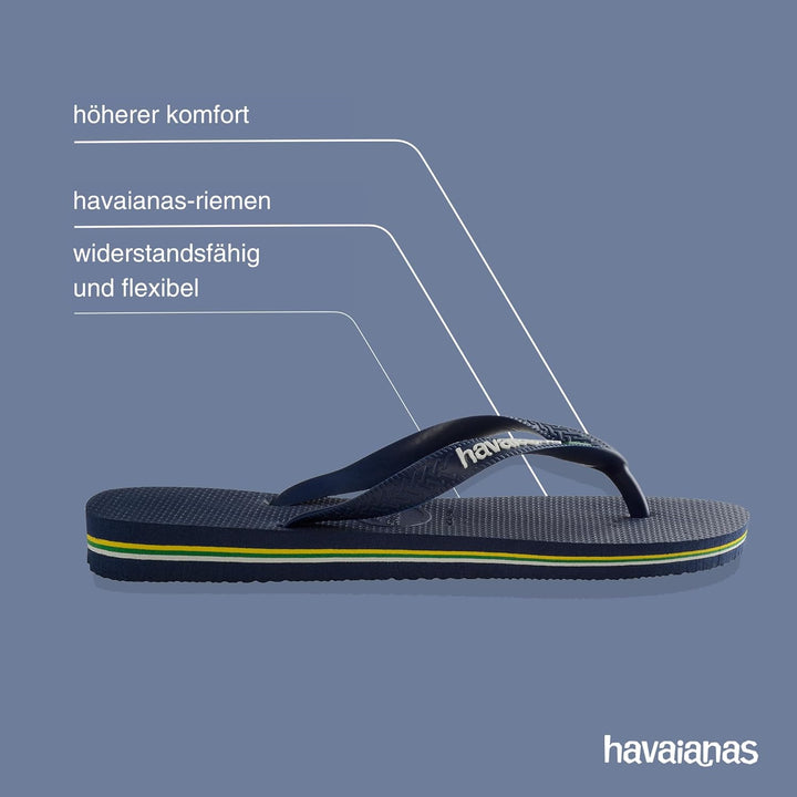 Havaianas - Brasil Logo, Iconic, Comfortable and Durable Flip-Flops, Straps with Brazilian Flag and
