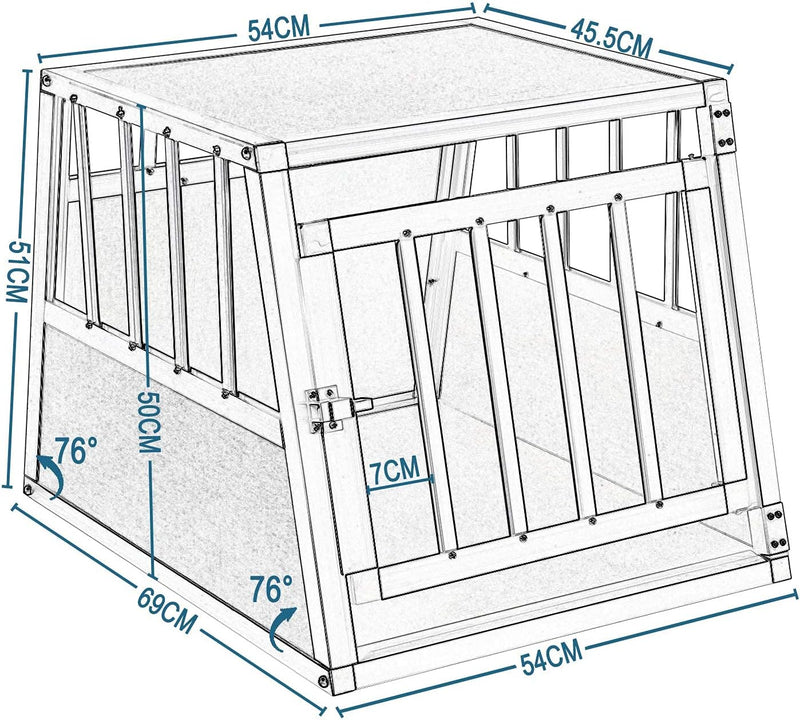 EUGAD Hundetransportbox Alu Hundebox Reisebox Autobox für kleine/mittlere Hunde Französische Bulldog