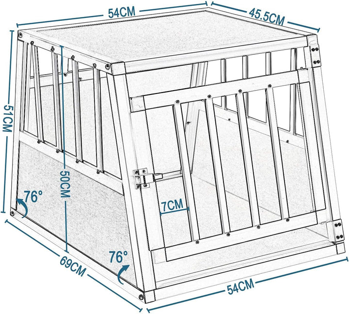 EUGAD Hundetransportbox Aluminium, Hundebox Auto Kofferraum für mittlere/kleine Hunde,Autotransportb