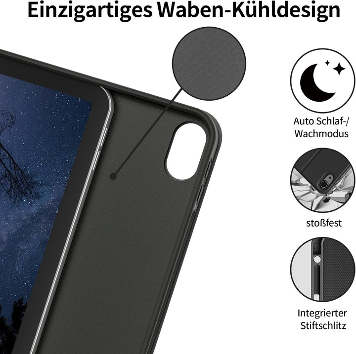 Hülle mit Tastatur für iPad A16 11 Generation 2025 (11 Zoll), iPad 10 Generation 2022 (10.9 Zoll) mi