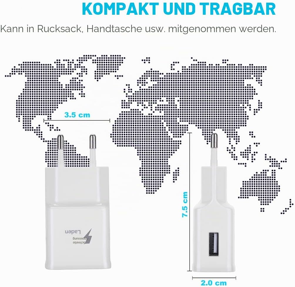 USB Ladegerät Schnellladegerät mit USB C Ladekabel 1,5m Für Samsung Galaxy S22 S21 S20 S10 S9 S8 A16