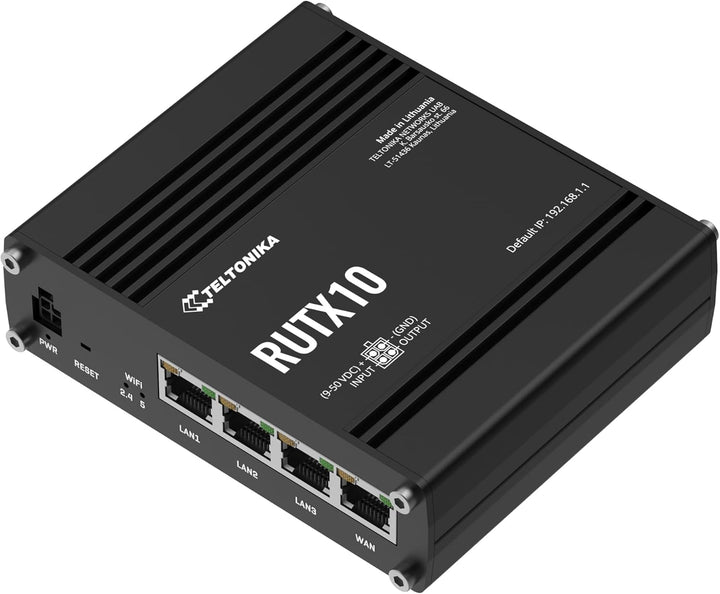 Teltonika RUTX10 Rugged Ethernet Router Standard Package, RUTX10000000 (Standard Package Rugged Ethe