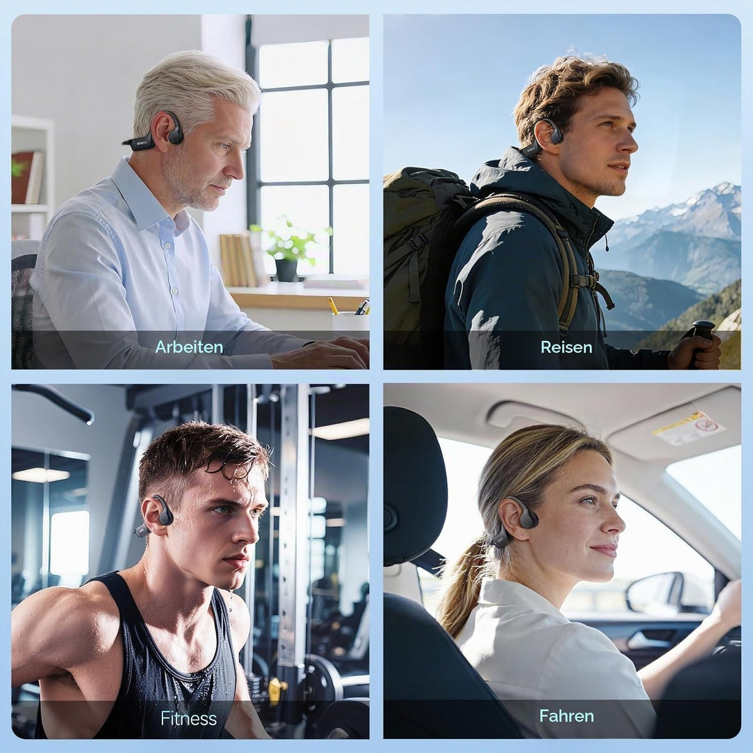 LOBKIN Knochenschall Kopfhörer Bluetooth,Open Ear Kopfhörer Kabellos Bone Conduction Headphones Blue
