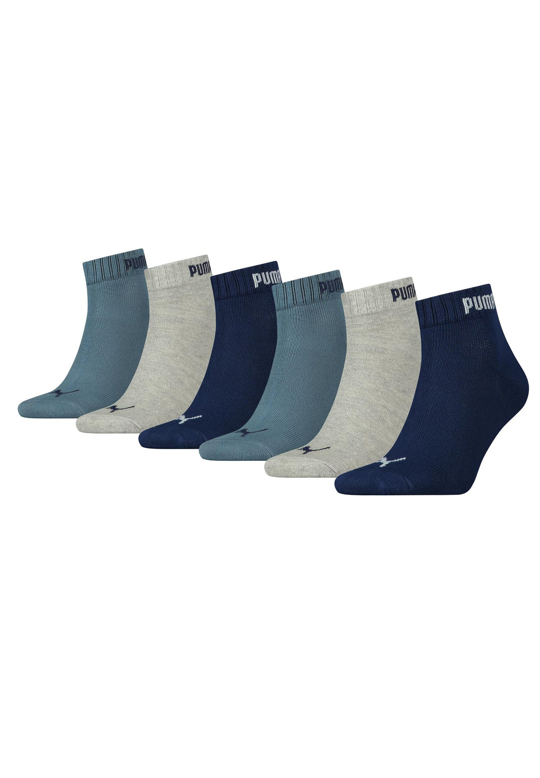 PUMA Unisex Quarter Socken Sneaker im Retro Design knöchelhoch für Damen Herren 6er Pack 39-42 532 -