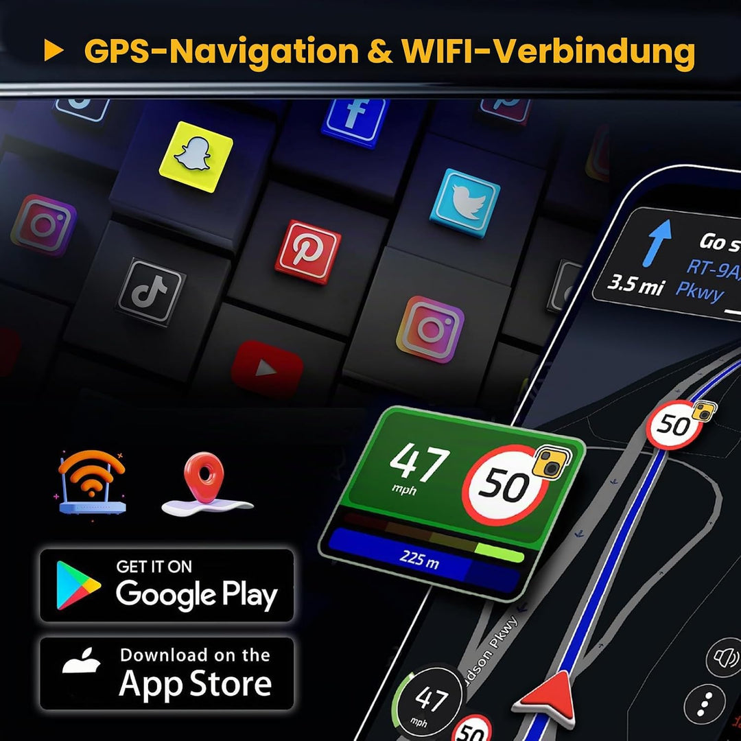 Hikity 1 din Android 15 [2+64G] Autoradio mit Knöpfe Wireless CarPlay Android Auto Mirror Link, 6.9"