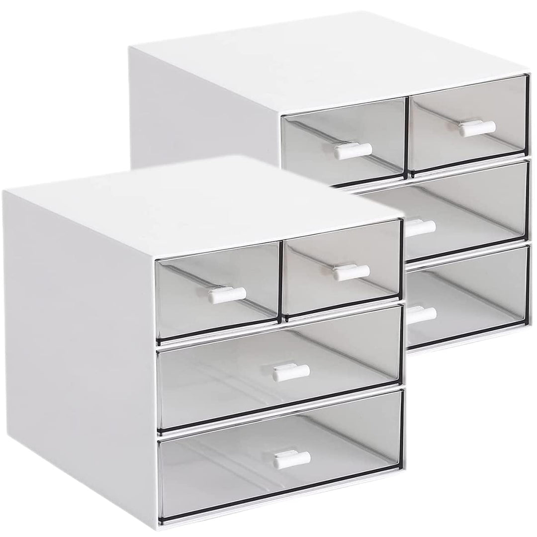 Schreibtisch-Aufbewahrung, Make-up-Aufbewahrungsbox mit 4 Schubladen, Kunststoff, Bürobedarf, Schrei