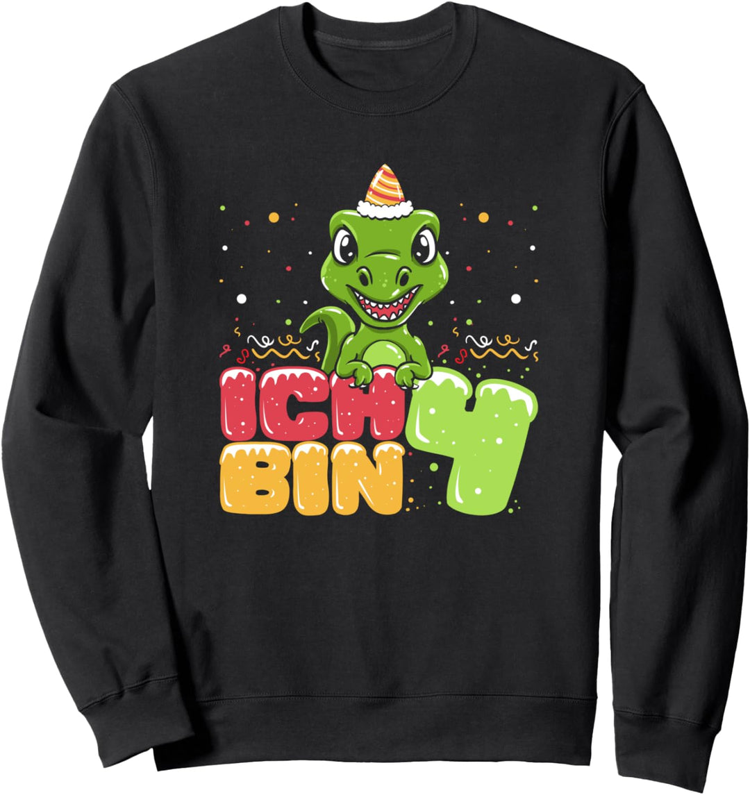 4. Geburtstag Alt Kindergeburtstag - Dinosaurier Ich Bin 4 Sweatshirt