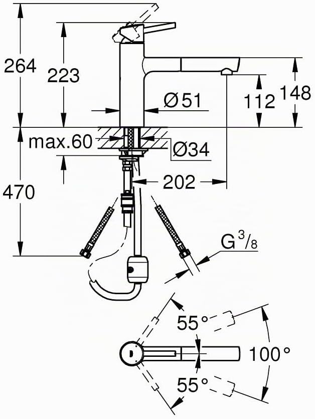 GROHE Concetto Küchenarmaturen - Einhand-Spültischbatterie (DN 15, mittelhoher Auslauf) chrom, 31129