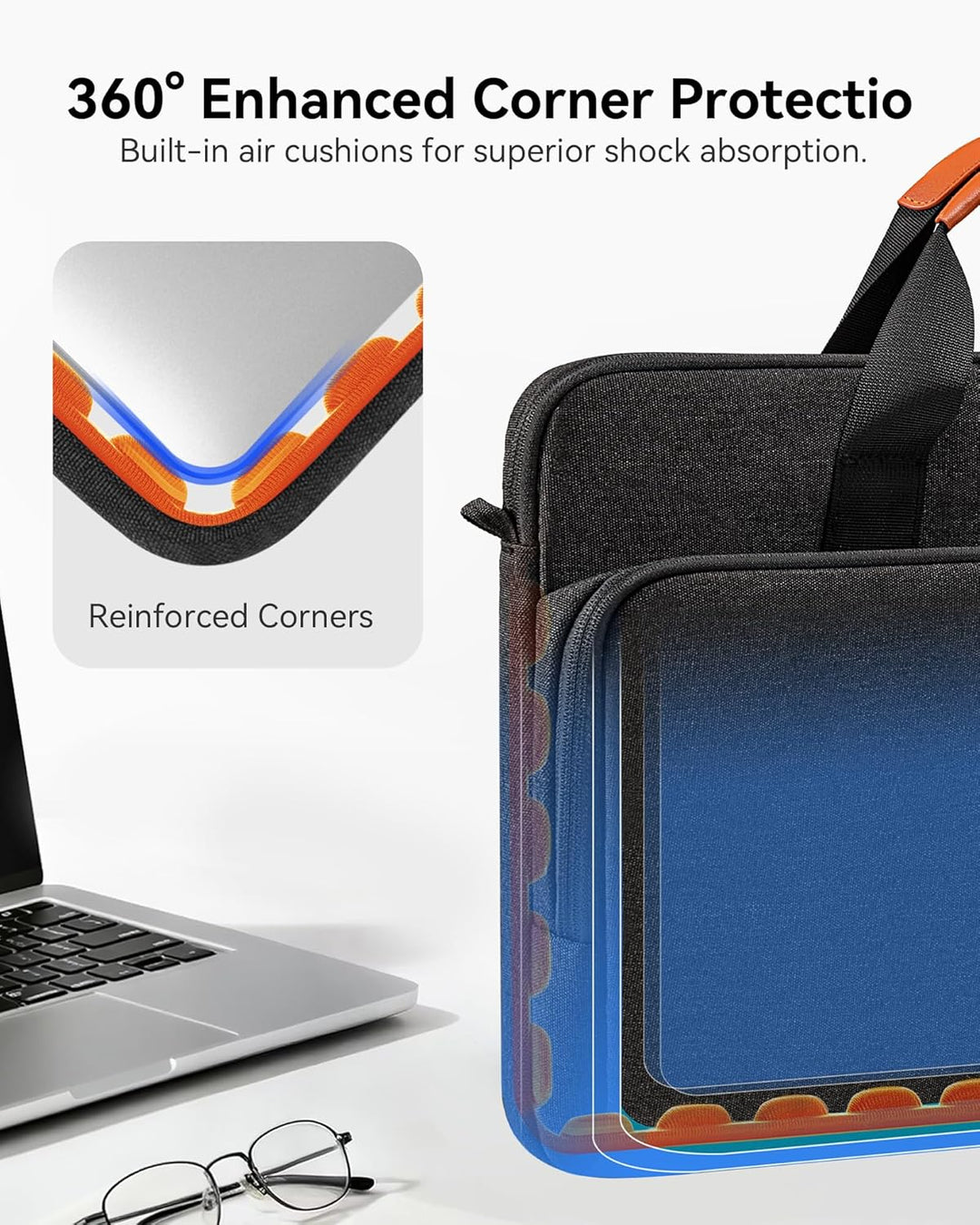 Laptoptasche Laptop Aktentasche Passt bis zu 15,6 17,3 Zoll Laptop Erweiterbare Schultertasche Umhän