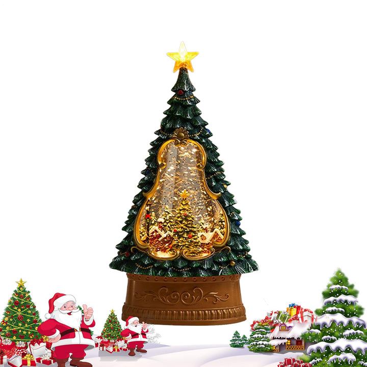 Schneekugel für Weihnachten, USB-Musik-Timer, 6-Stunden-Timer, Weihnachts-Schneekugel, Laterne, Glit