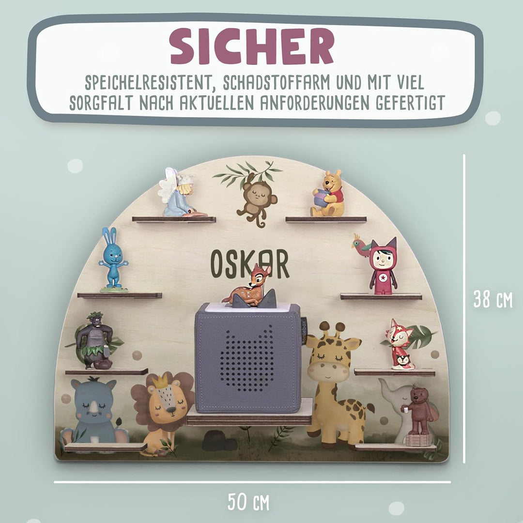 hellomini Personalisiertes Toniebox Regal für Toniebox 1 & Toniebox 2 - Tonie Regal Kinder mit Wunsc