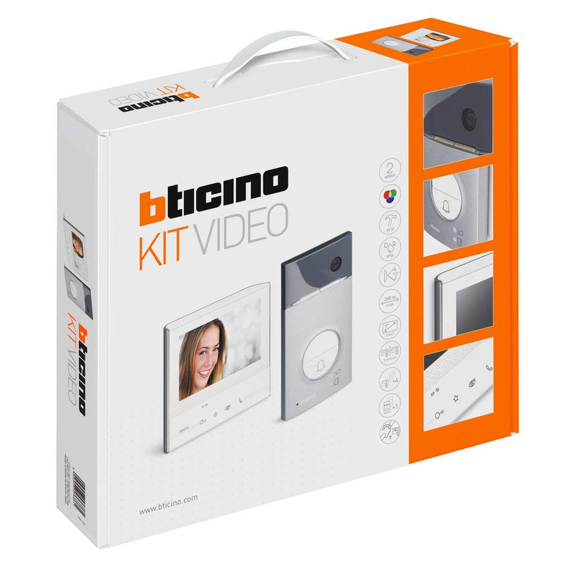 BTicino, Flex ONE 2-Draht Videosprechanlagen Set, Videoinneneinheit Classe 300 V13E mit 7"-Touch-Dis