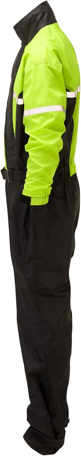 JDC Motorrad Kombi - Regenkombi - 1-Stück - Wasserdichter Regenschutz - SHIELD - Schwarz Gelb - XL -