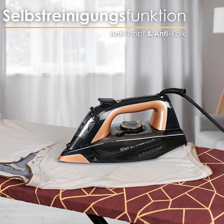 Bügeleisen dampf Dampfbügeleisen 380ml Wassertank Selbstreinigungsfunktion Anti Trop Anti Kalk Dampf